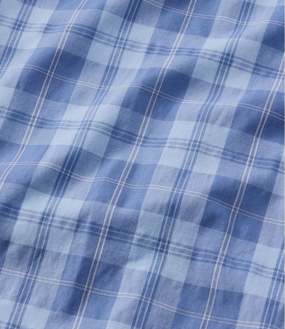 Men's Comfort Stretch Performance® Chambray Shirt, Long-Sleeve, Slightly Fitted Untucked Fit, Plaid - L.L.Bean Exclusive