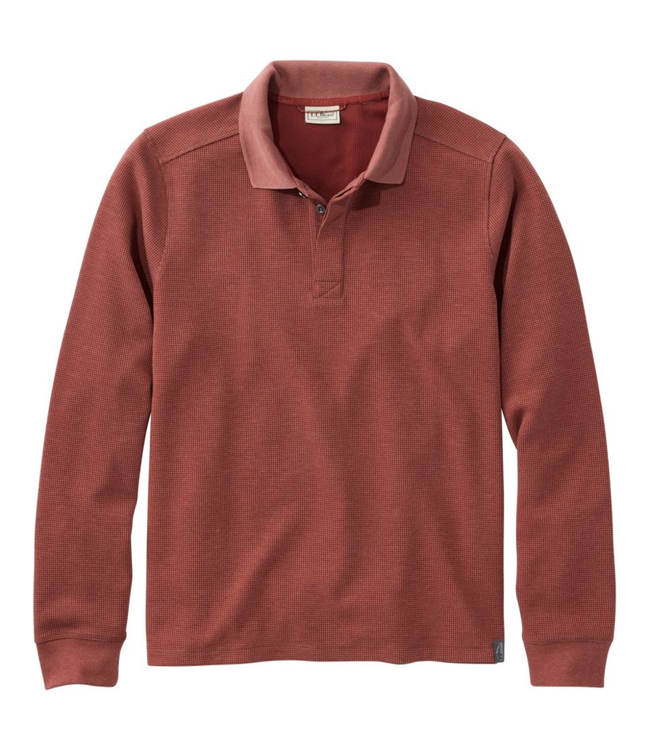 Men's Mountainside Micro Waffle Polo, Long-Sleeve - L.L.Bean New