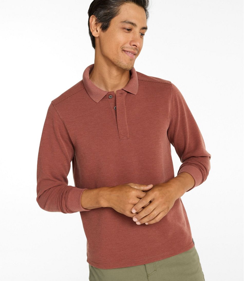 Men's Mountainside Micro Waffle Polo, Long-Sleeve - L.L.Bean New