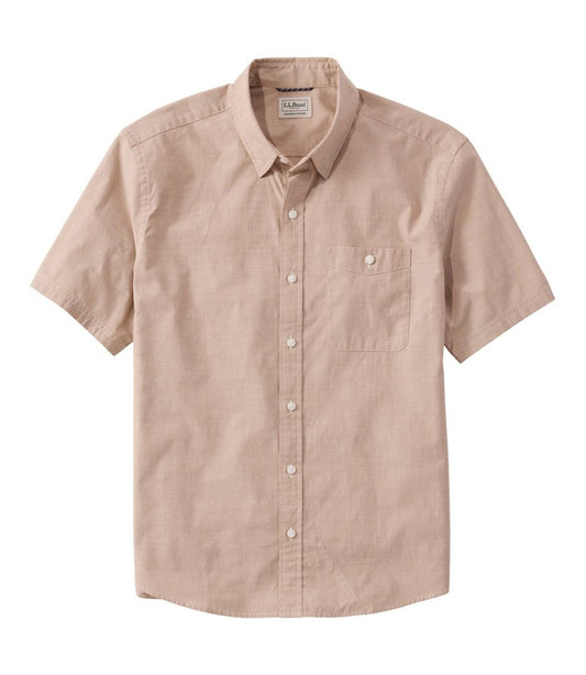 Men's Comfort Stretch Performance® Chambray Shirt, Short-Sleeve, Slightly Fitted Untucked Fit - L.L.Bean Featured