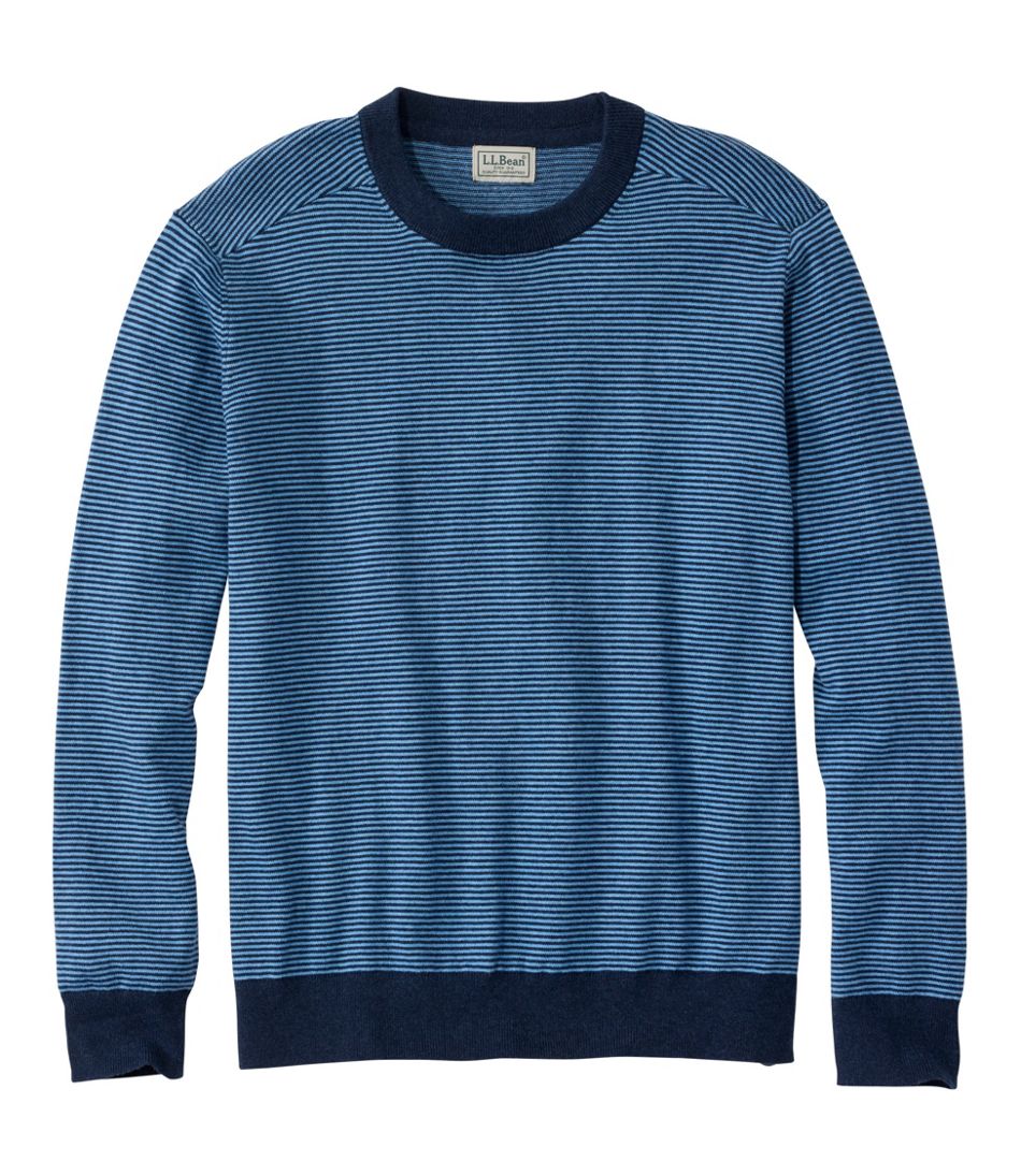 Men's All Seasons Cotton Blend Sweater, Crewneck, Stripe - L.L.Bean Latest