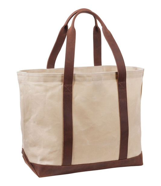 Leather-Trim Waxed Canvas Tote - L.L.Bean Value