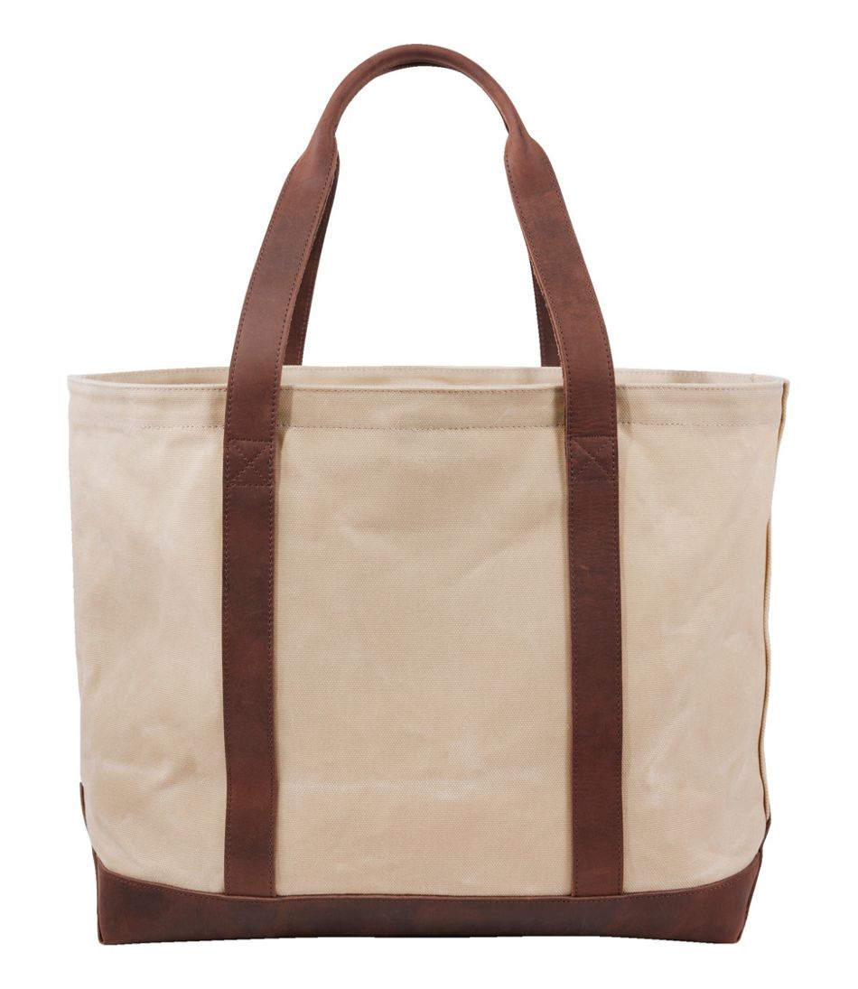 Leather-Trim Waxed Canvas Tote - L.L.Bean Value