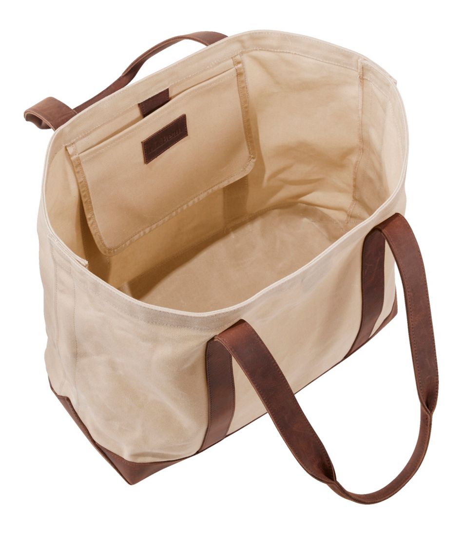 Leather-Trim Waxed Canvas Tote - L.L.Bean Value