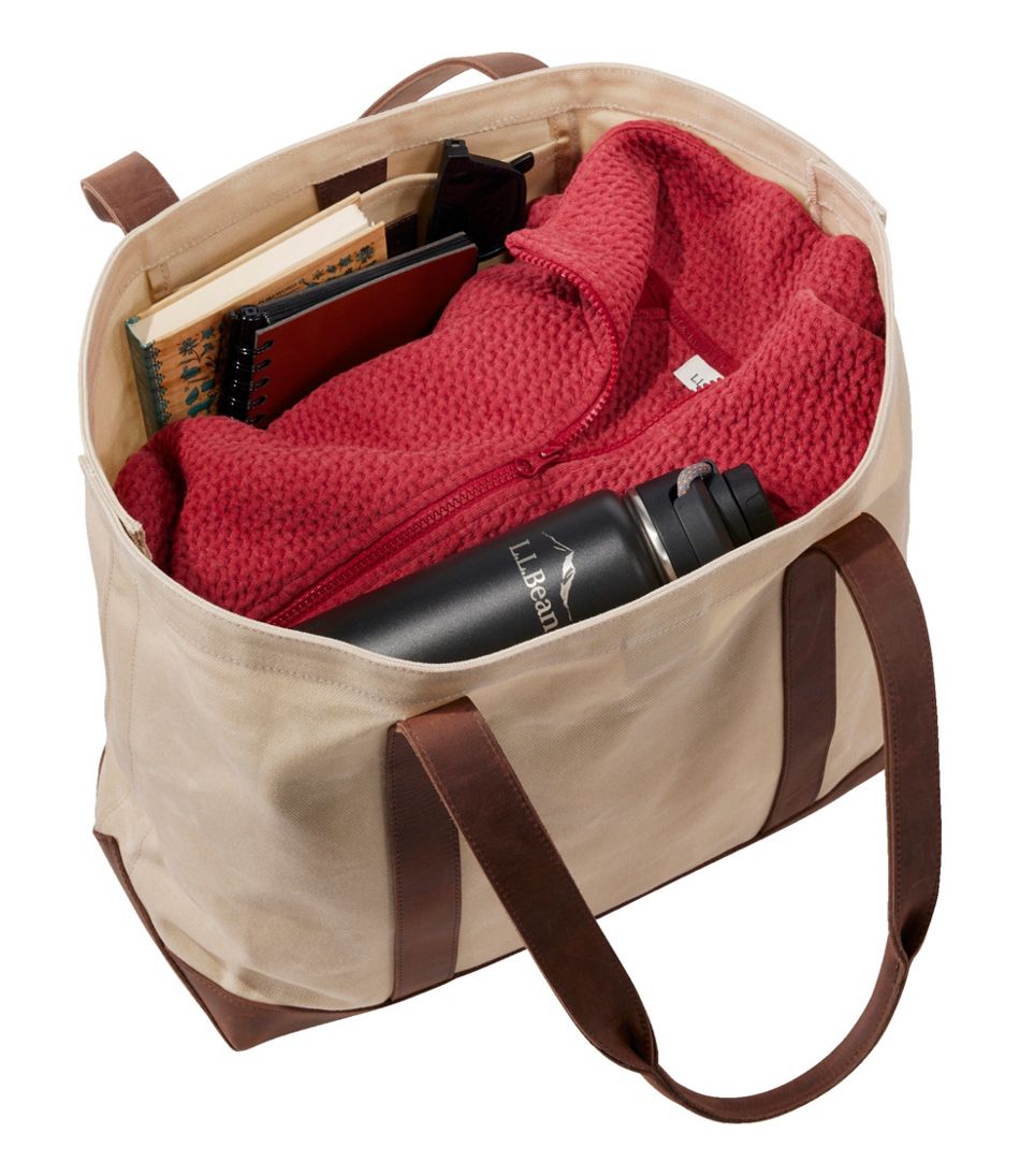 Leather-Trim Waxed Canvas Tote - L.L.Bean Value