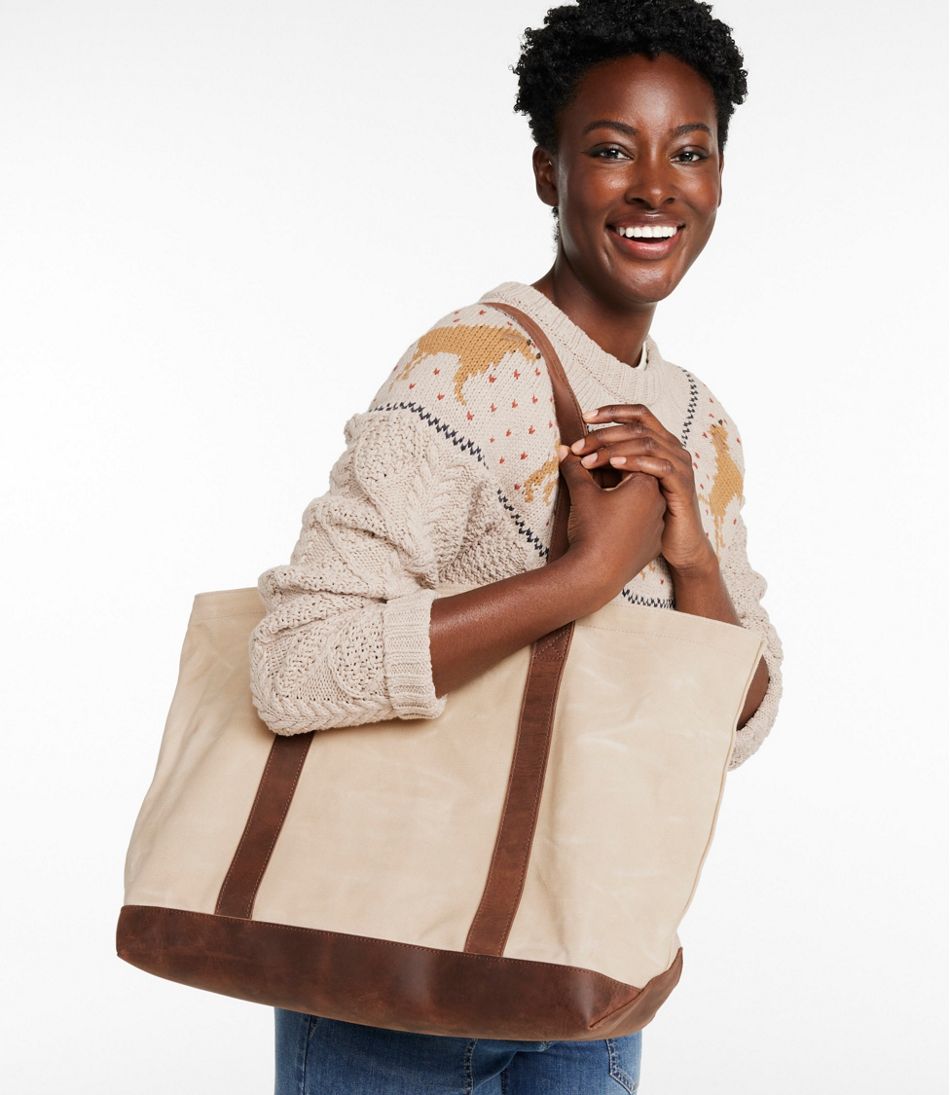 Leather-Trim Waxed Canvas Tote - L.L.Bean Value