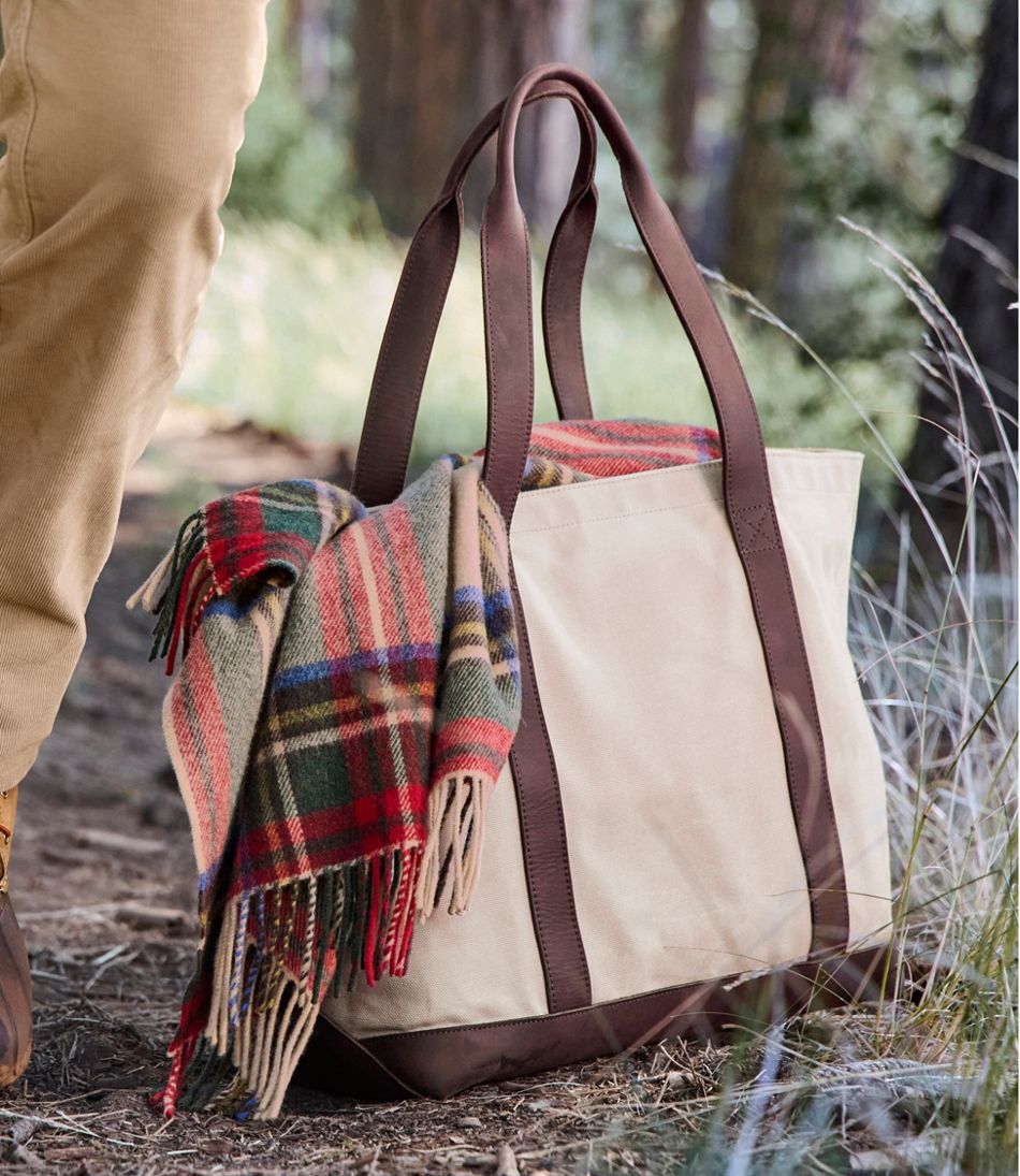 Leather-Trim Waxed Canvas Tote - L.L.Bean Value