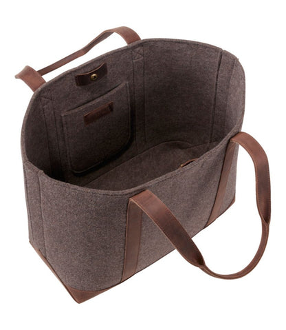 Leather-Trim Wool Tote - L.L.Bean Great Value