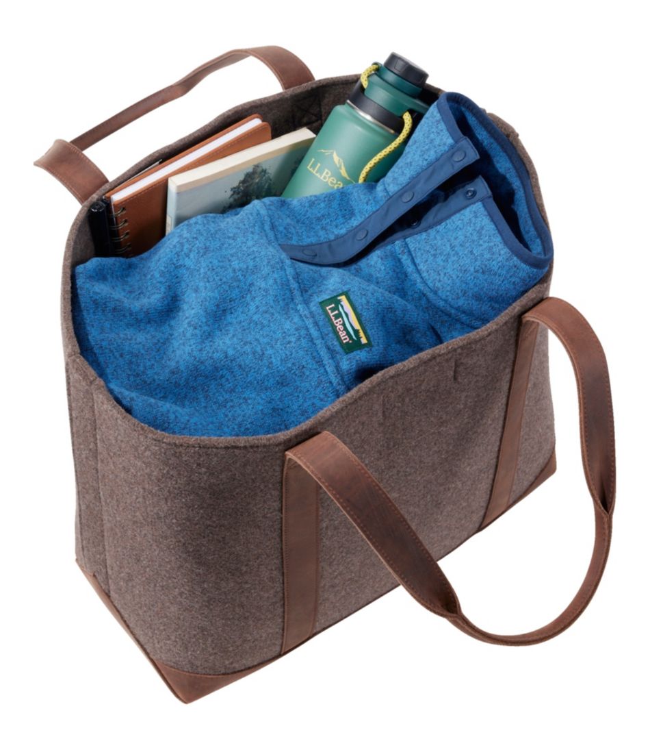 Leather-Trim Wool Tote - L.L.Bean Great Value