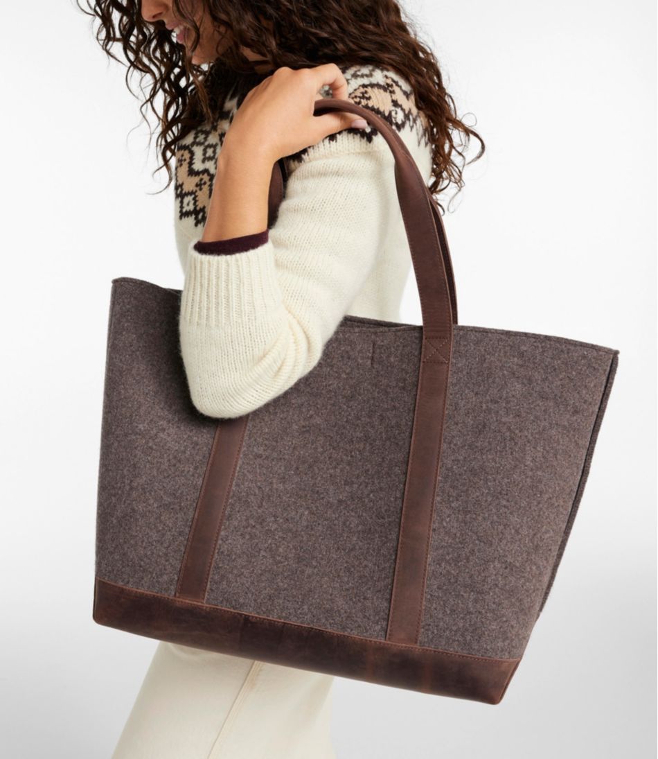 Leather-Trim Wool Tote - L.L.Bean Great Value