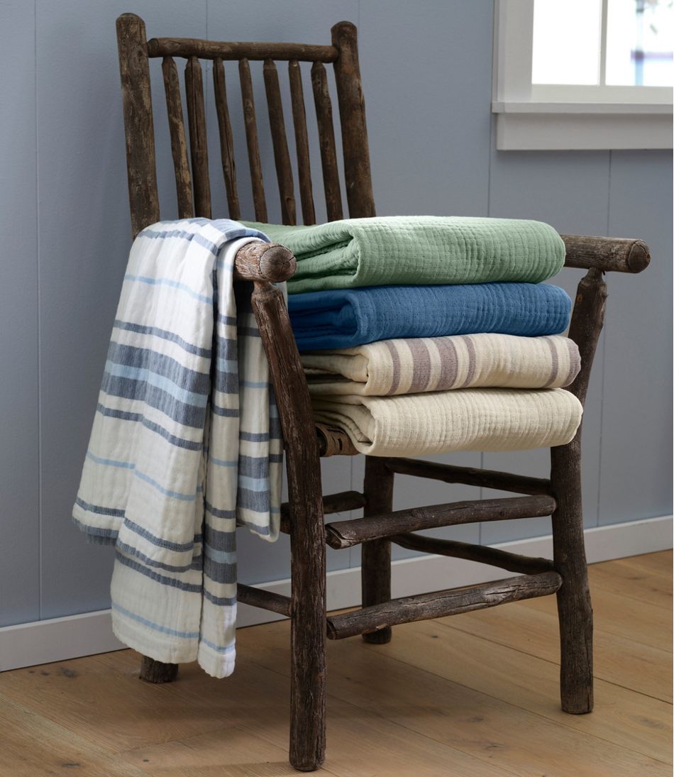 Lightweight Cotton Gauze Throw, Stripe - L.L.Bean Trending