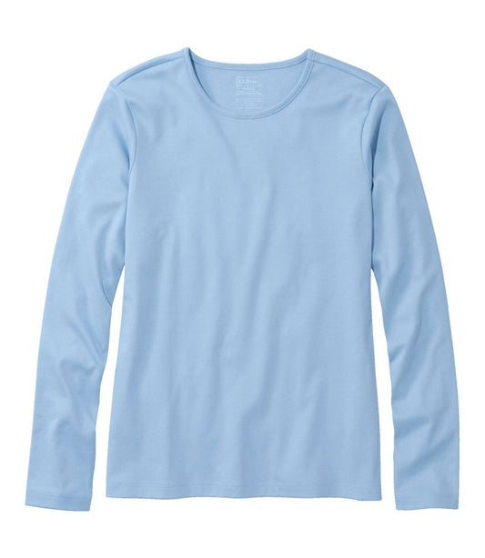 Women's Pima Cotton Tee, Long-Sleeve Crewneck - L.L.Bean Great Value