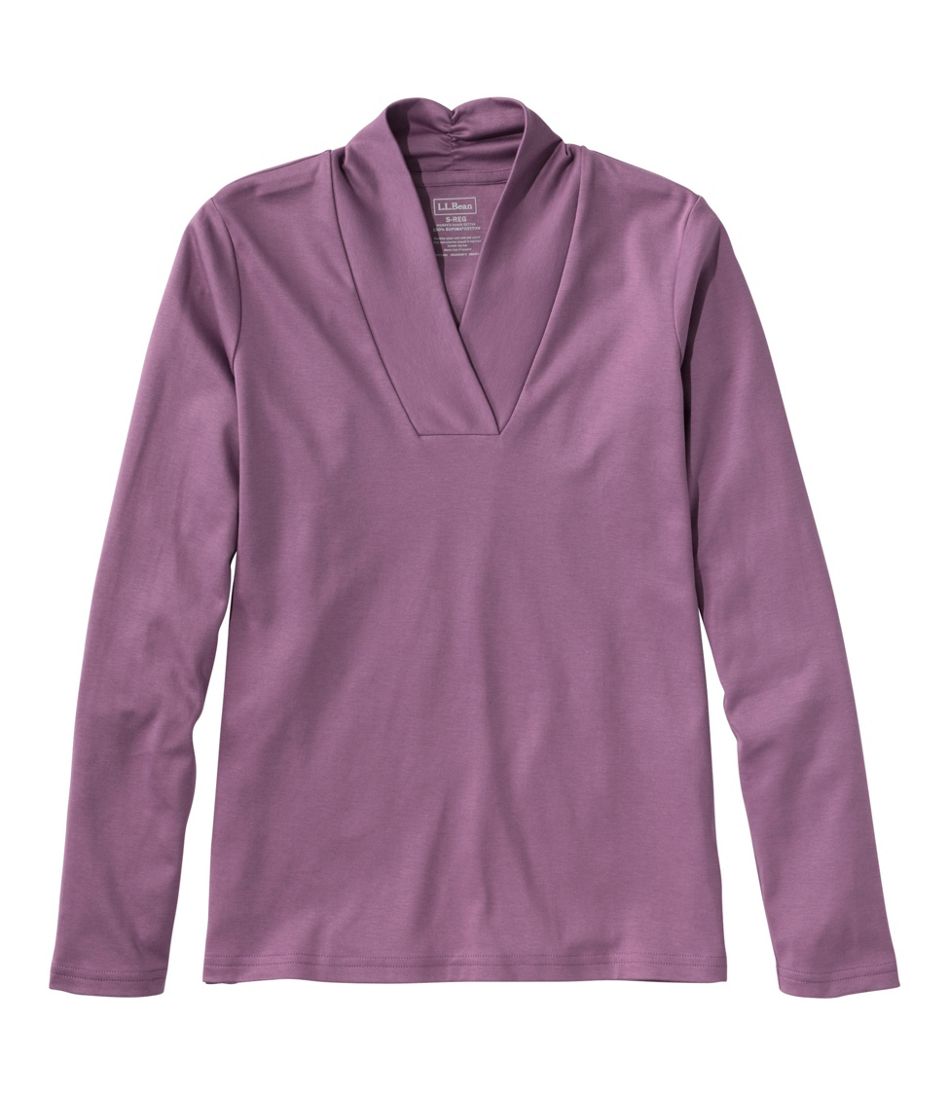 Women's Pima Cotton Tee, Shawl Long-Sleeve - L.L.Bean Customer Favorite