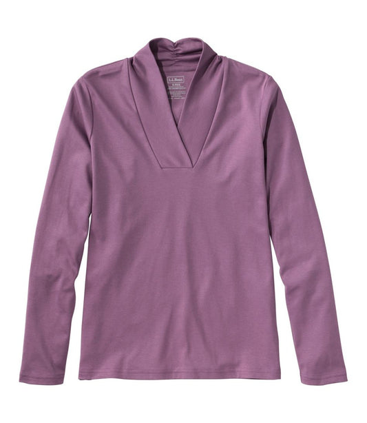 Women's Pima Cotton Tee, Shawl Long-Sleeve - L.L.Bean Customer Favorite