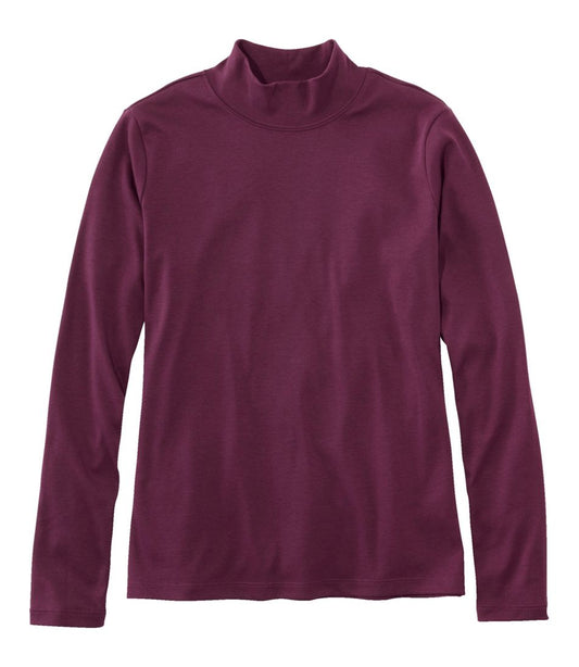 Women's Pima Cotton Tee, Long-Sleeve Mockneck - L.L.Bean New