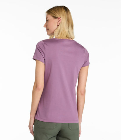 Women's Pima Cotton Shaped V-Neck, Short-Sleeve - L.L.Bean Featured