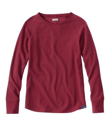 Women's Unshrinkable Mini-Waffle Tee, Long-Sleeve Crewneck - L.L.Bean Trending