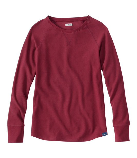 Women's Unshrinkable Mini-Waffle Tee, Long-Sleeve Crewneck - L.L.Bean Trending