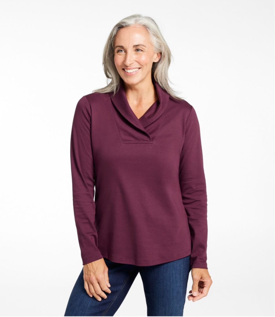 Women's L.L.Bean Pullover, Long-Sleeve Shawl Collar - L.L.Bean Signature