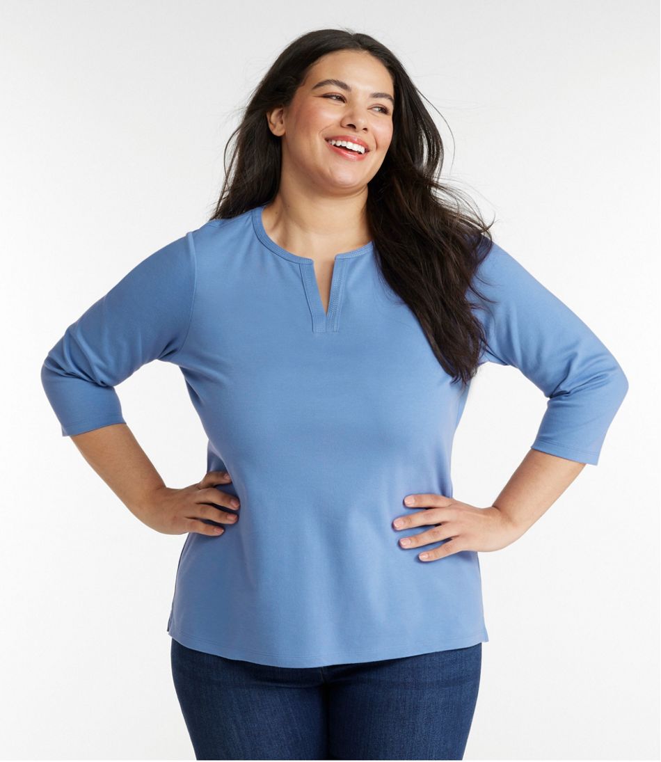 Women's L.L.Bean Tee, Three-Quarter-Sleeve Splitneck Tunic - L.L.Bean Latest