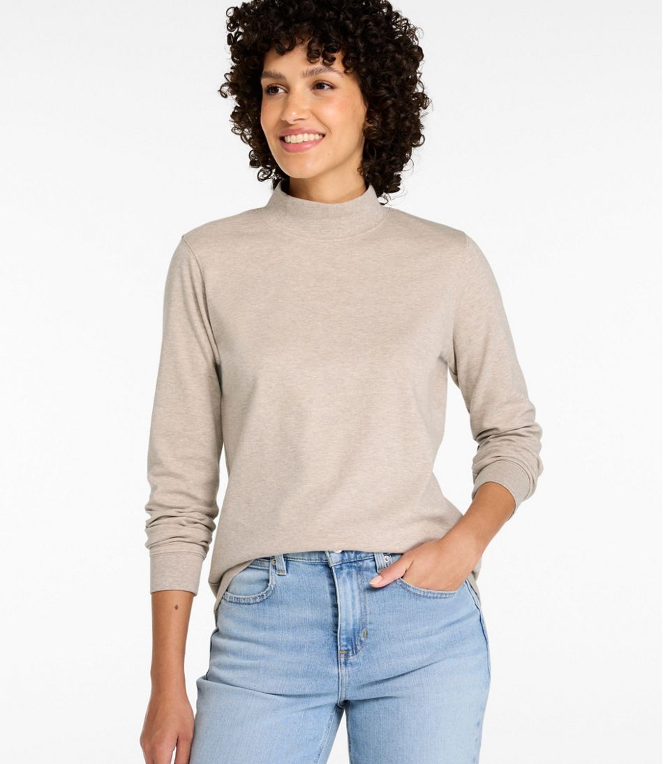 Women's L.L.Bean Interlock Mock-Turtleneck, Long-Sleeve - L.L.Bean Quality