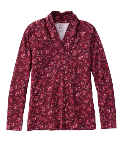 Women's Pima Cotton Tee, Shawl Long-Sleeve Print - L.L.Bean Customer Favorite