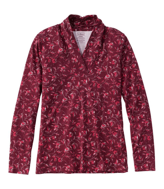 Women's Pima Cotton Tee, Shawl Long-Sleeve Print - L.L.Bean Customer Favorite