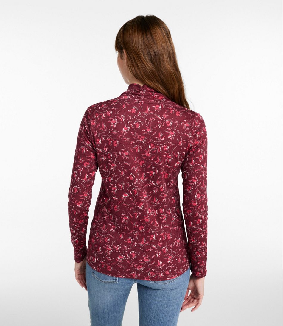 Women's Pima Cotton Tee, Shawl Long-Sleeve Print - L.L.Bean Customer Favorite