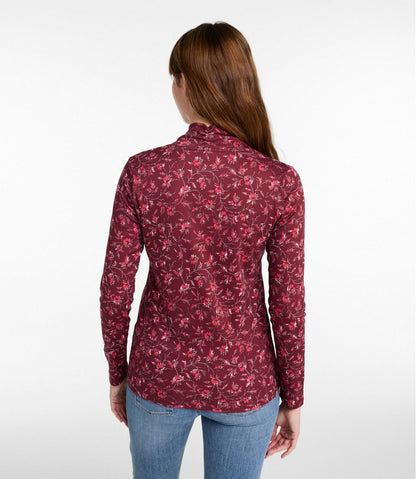 Women's Pima Cotton Tee, Shawl Long-Sleeve Print - L.L.Bean Customer Favorite