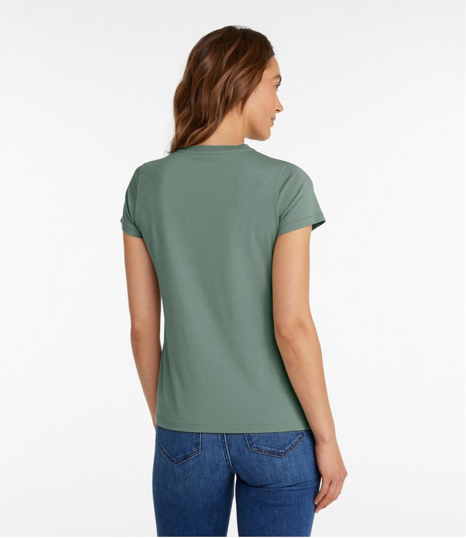 Women's Soft Stretch Supima-Blend Tee, Crewneck Short-Sleeve - L.L.Bean Top Pick