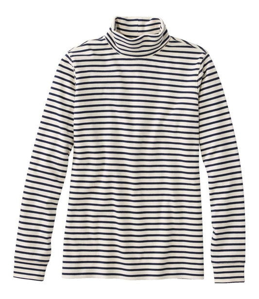 Women's L.L.Bean Interlock Turtleneck, Long-Sleeve Stripe - L.L.Bean Premium