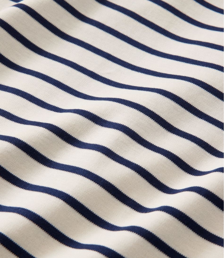 Women's Pima Cotton Tee, Three-Quarter-Sleeve Polo Stripe - L.L.Bean Popular