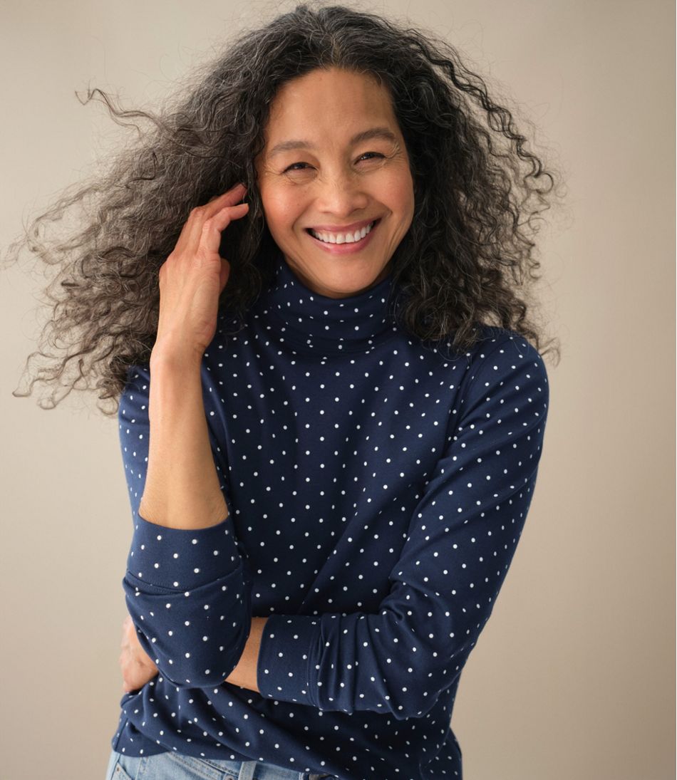 Women's L.L.Bean Interlock Turtleneck, Long-Sleeve Allover Print - L.L.Bean Trending