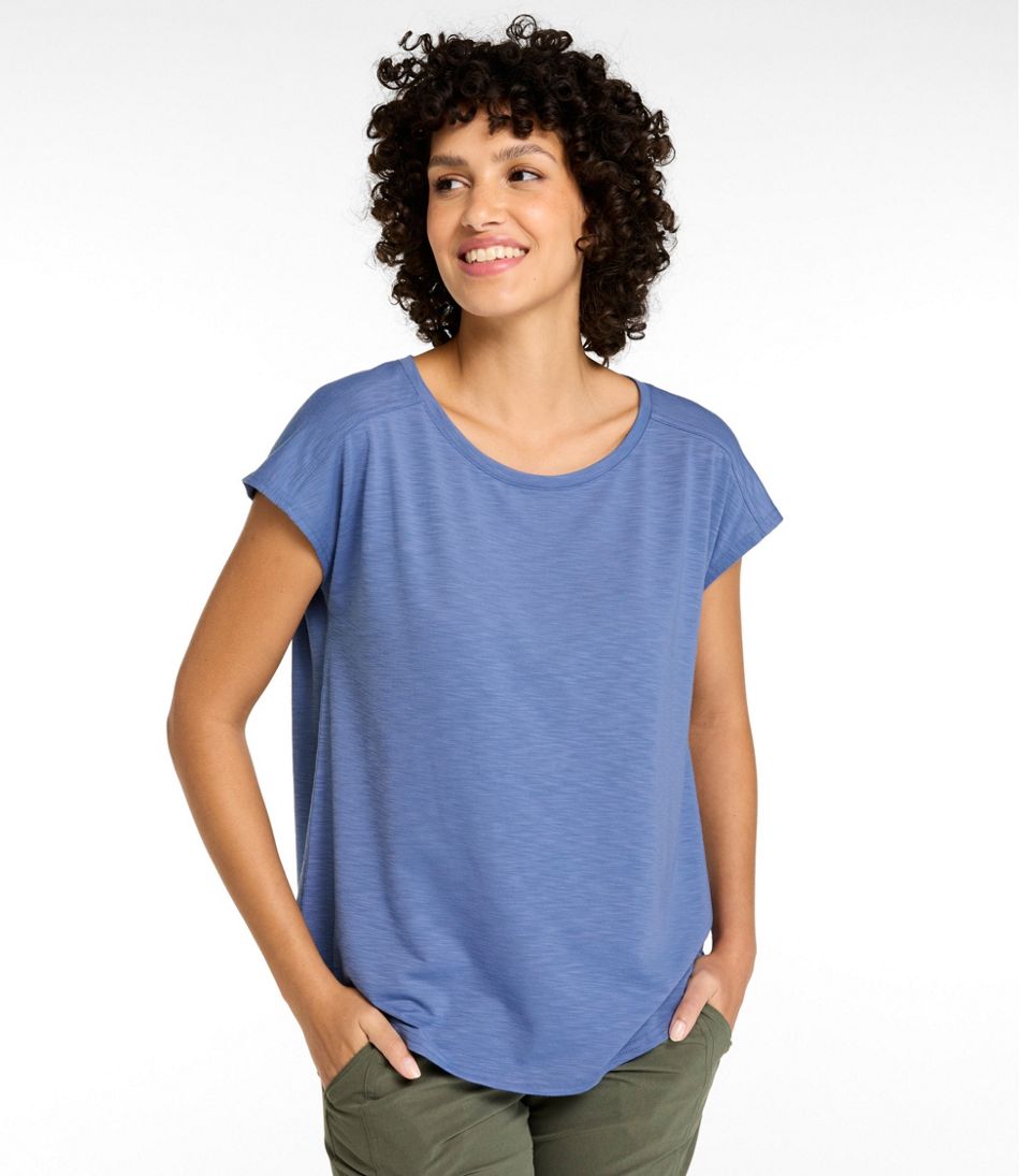 Women's Streamside Tee, Short-Sleeve Ruched Crew - L.L.Bean Best Seller