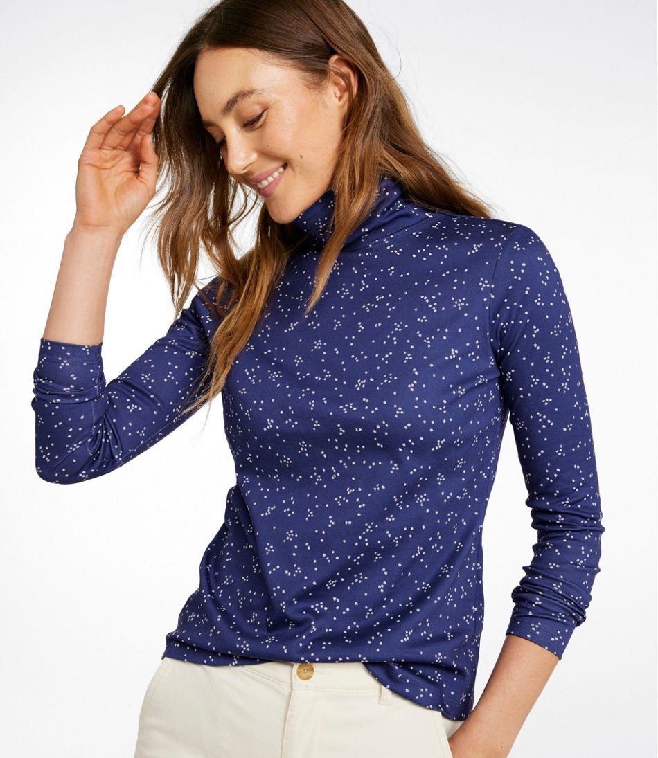 Women's Pima Cotton Turtleneck, Long-Sleeve Print - L.L.Bean Classic