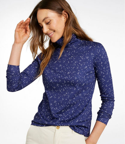 Women's Pima Cotton Turtleneck, Long-Sleeve Print - L.L.Bean Classic