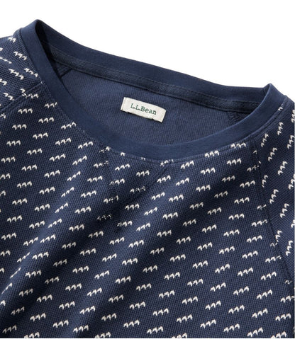 Women's Unshrinkable Mini-Waffle Tee, Long-Sleeve Crewneck Stripe - L.L.Bean Essential