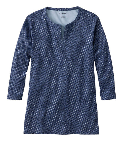 Women's L.L.Bean Tee, Three-Quarter-Sleeve Splitneck Tunic Print - L.L.Bean Value