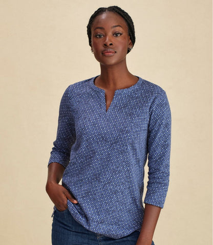 Women's L.L.Bean Tee, Three-Quarter-Sleeve Splitneck Tunic Print - L.L.Bean Value