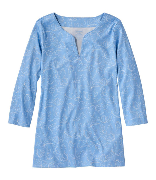 Women's Pima Cotton Tunic, Three-Quarter-Sleeve Splitneck Print - L.L.Bean Trusted