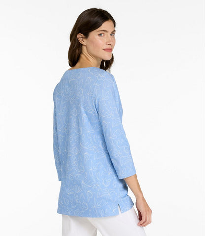 Women's Pima Cotton Tunic, Three-Quarter-Sleeve Splitneck Print - L.L.Bean Trusted