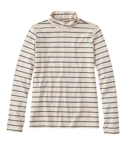 Women's Soft Stretch Supima-Blend Tee, Turtleneck Stripe - L.L.Bean Customer Favorite