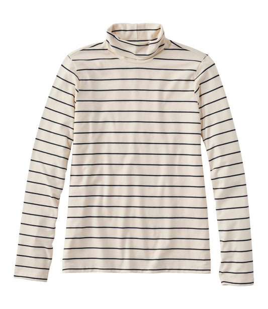 Women's Soft Stretch Supima-Blend Tee, Turtleneck Stripe - L.L.Bean Customer Favorite