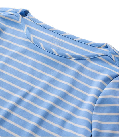 Women's Pima Cotton Tee, Elbow-Sleeve Boatneck Stripe - L.L.Bean New