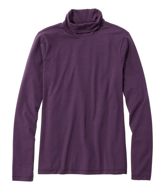 Women's Soft Stretch Supima-Blend Tee, Turtleneck - L.L.Bean Featured
