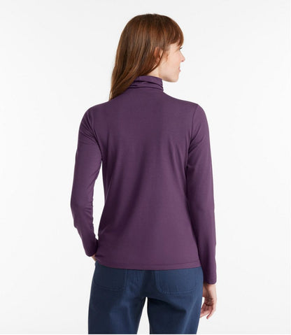 Women's Soft Stretch Supima-Blend Tee, Turtleneck - L.L.Bean Featured
