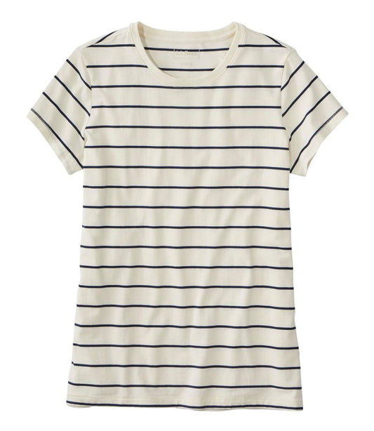 Women's Soft Stretch Supima-Blend Tee, Crewneck Short-Sleeve Striped - L.L.Bean Recommended