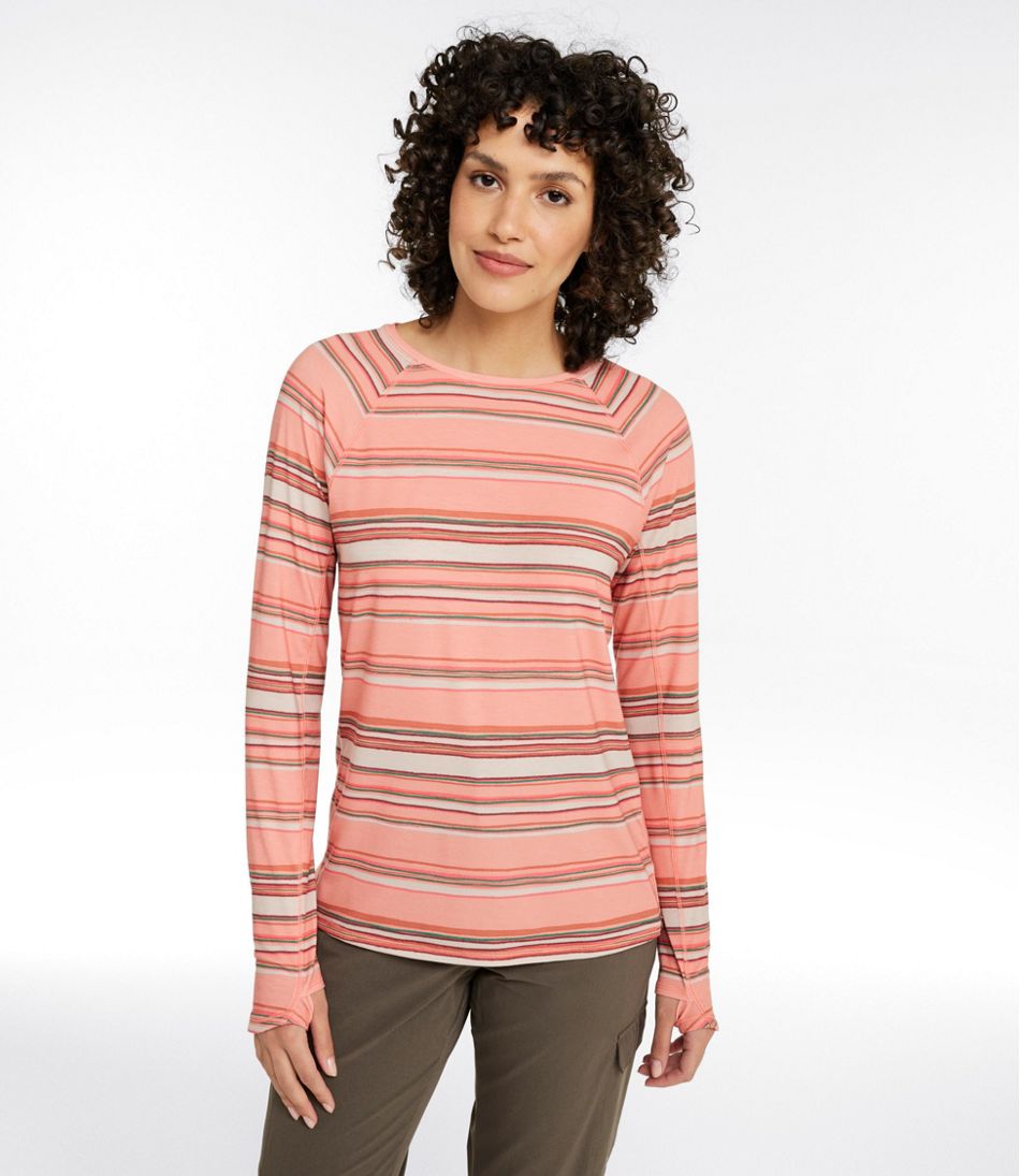 Women's Everyday SunSmart® Tee, Crewneck Long-Sleeve Stripe - L.L.Bean Signature