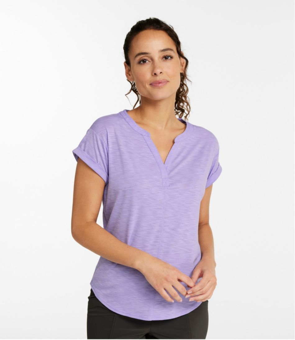 Women's Streamside Tee, Short-Sleeve Splitneck - L.L.Bean Classic