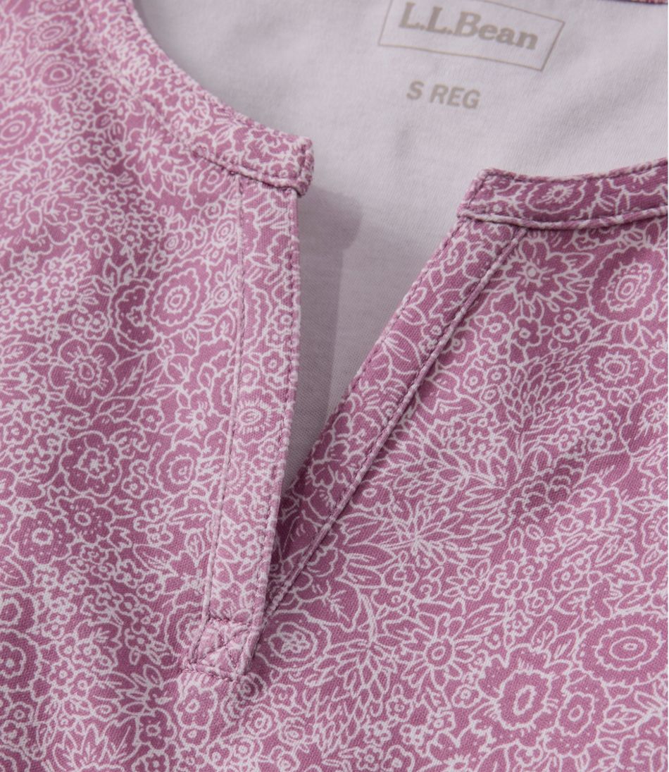 Women's L.L.Bean Tee, Short-Sleeve Notch-Neck Print - L.L.Bean Essential